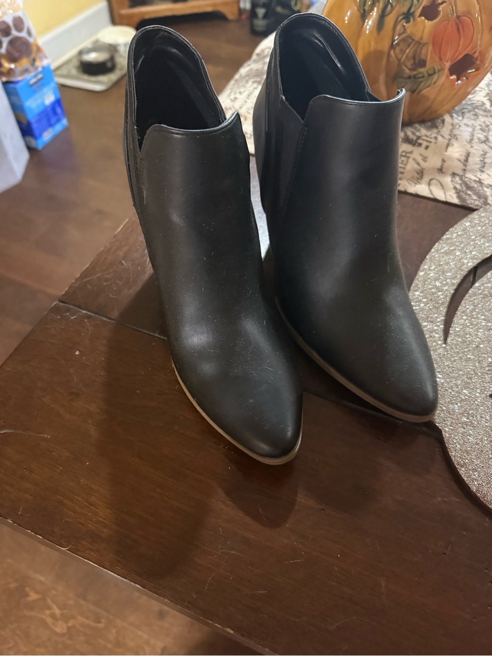 a.n.a Black Pointed Toe Ankle Booties